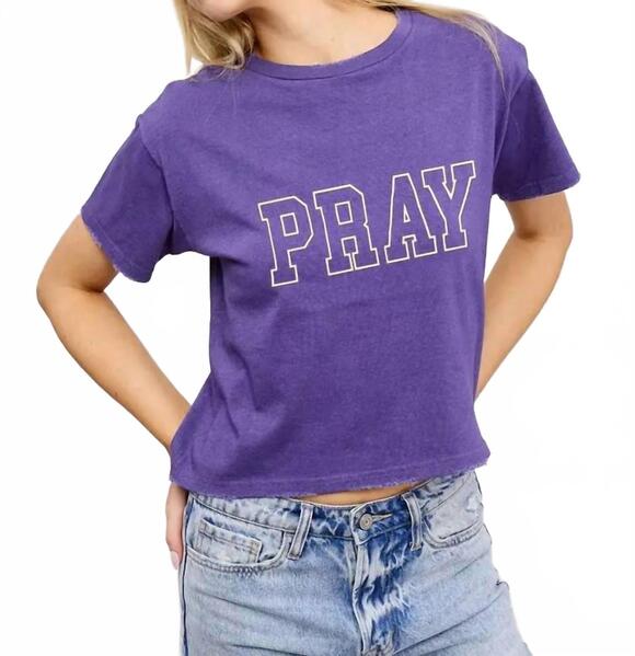 ZUTTER Tops - NEW ZUTTER pray cropped t-shirt in purple